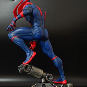 Side angle of Spider-Man 2099 custom Marvel collectible