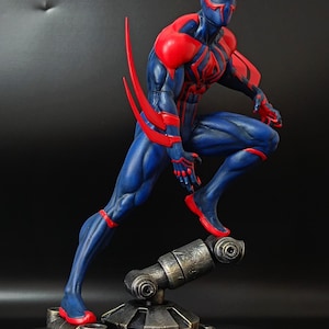 Front view of 3D printed Spider-Man 2099 handmade figure – 25 cm