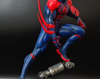 手作りスパイダーマン2099フィギュア – 25cm 3Dプリント＆手描き