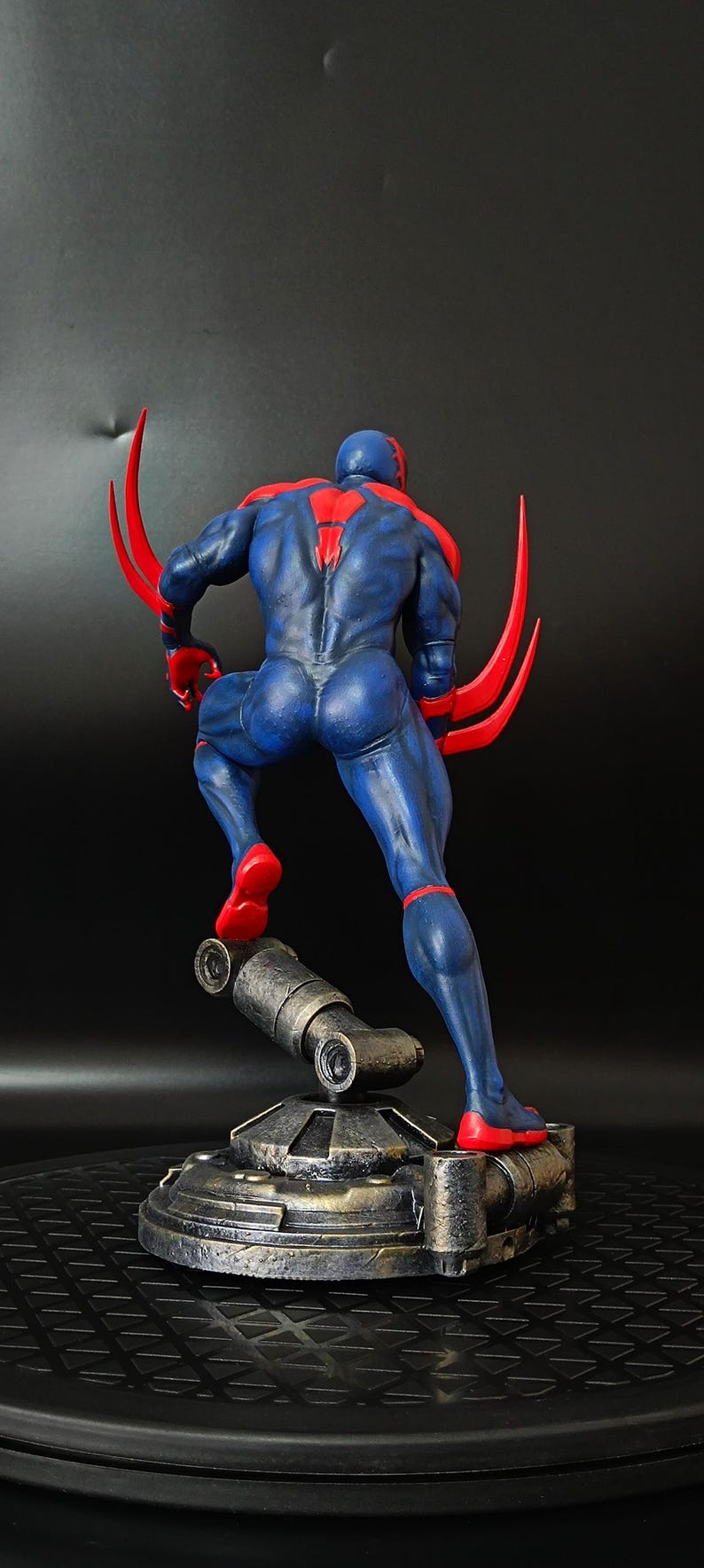 Back view showing paint details of 3D printed Spider-Man 2099