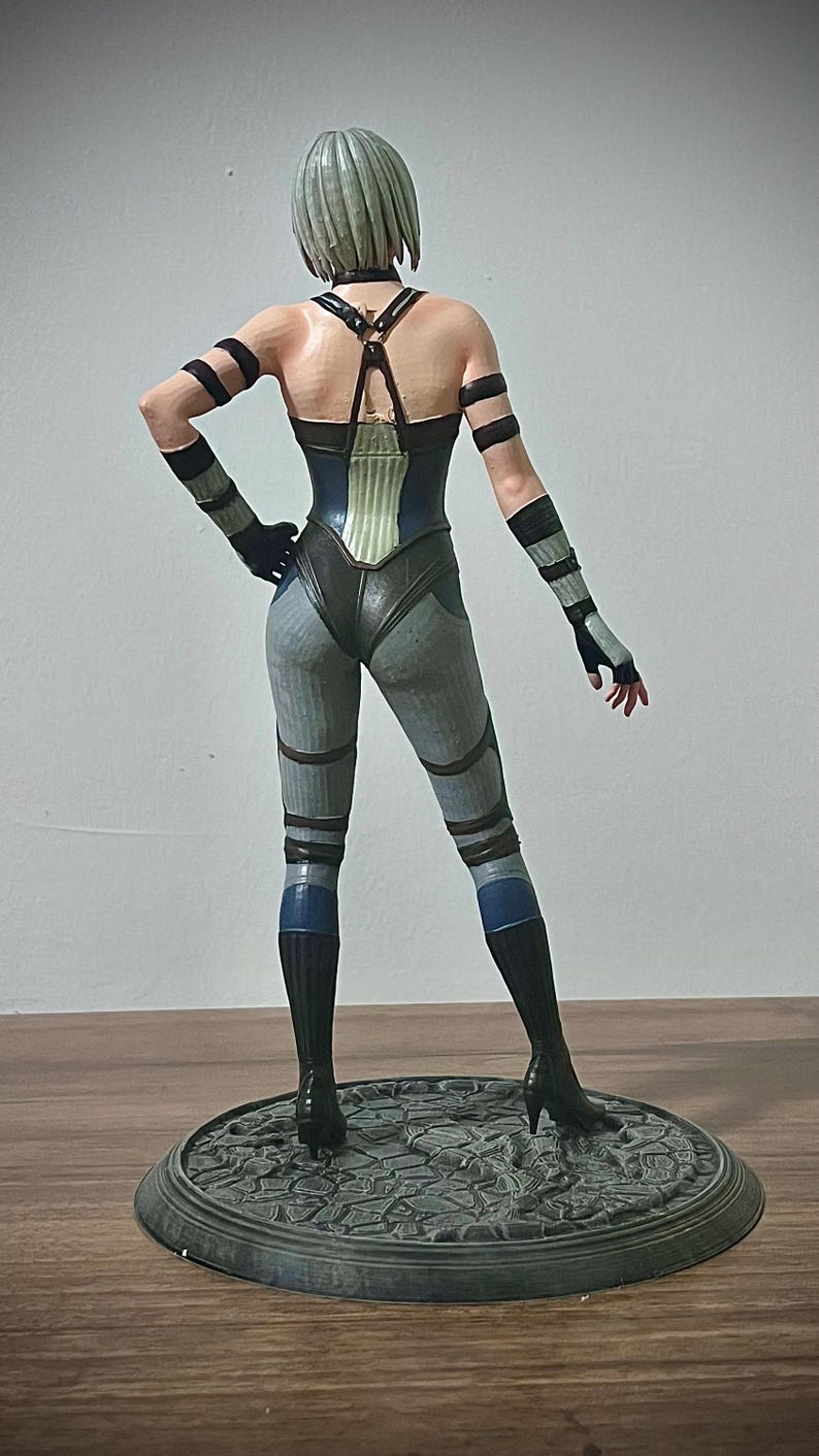 Handmade 3D-printed Khameleon figure from Mortal Kombat, 22 cm, hand-painted collectible