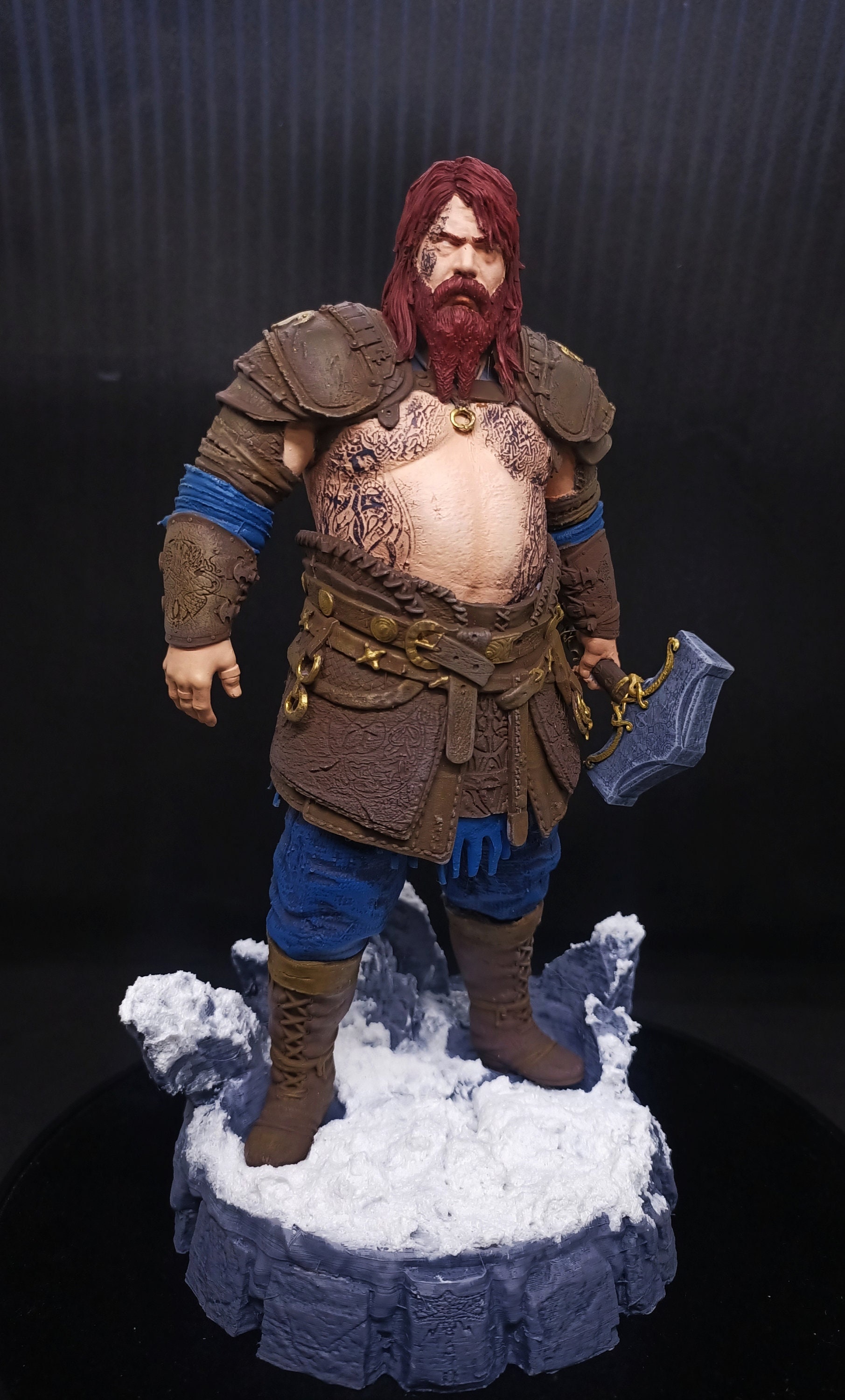 Thor God of War Ragnarok Handmade Polymer Clay Sculpture 