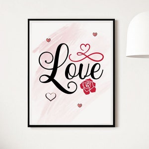 Liebe Liebe Kunstdruck in verschiedenen Größen, Valentinstag Kunstdruck in verschiedenen Größen.
