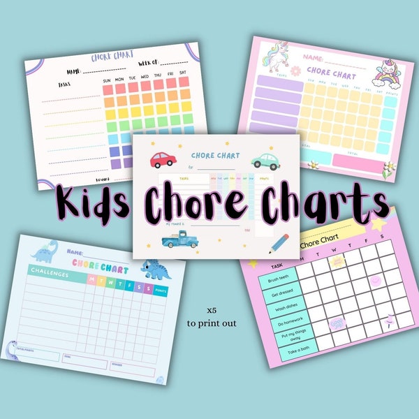 Cute Fun Chore Chart - Etsy