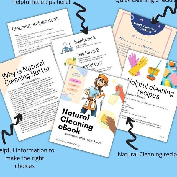 Natural Cleaning ebook, PDF, natural cleaning recipes with essential oils, checklist & more. Clean using non toxic products.