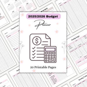 Basic Budget Planner, monthly spend Tracker, Financial goals, Expense Tracker, monthly budget, 20 printable planner pages, savings challenge