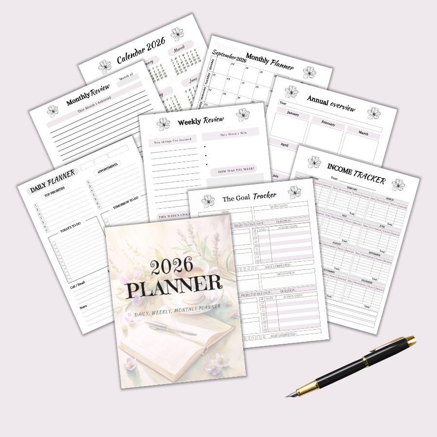 2026 Planner: Daily, Weekly, Monthly Calendar (editable Canva Template ...