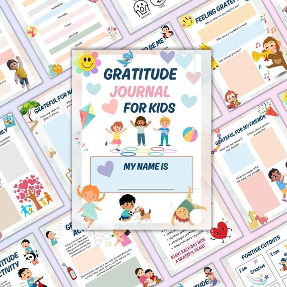 Kids Gratitude Journal: Printable Daily Positive Mindset Diary (PDF Download)