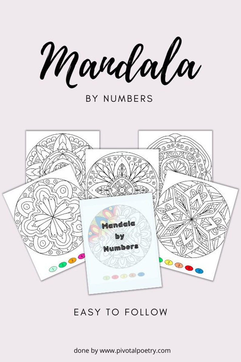 Mandala by Numbers Printable Mandalas Like Paint by Numbers Etsy
