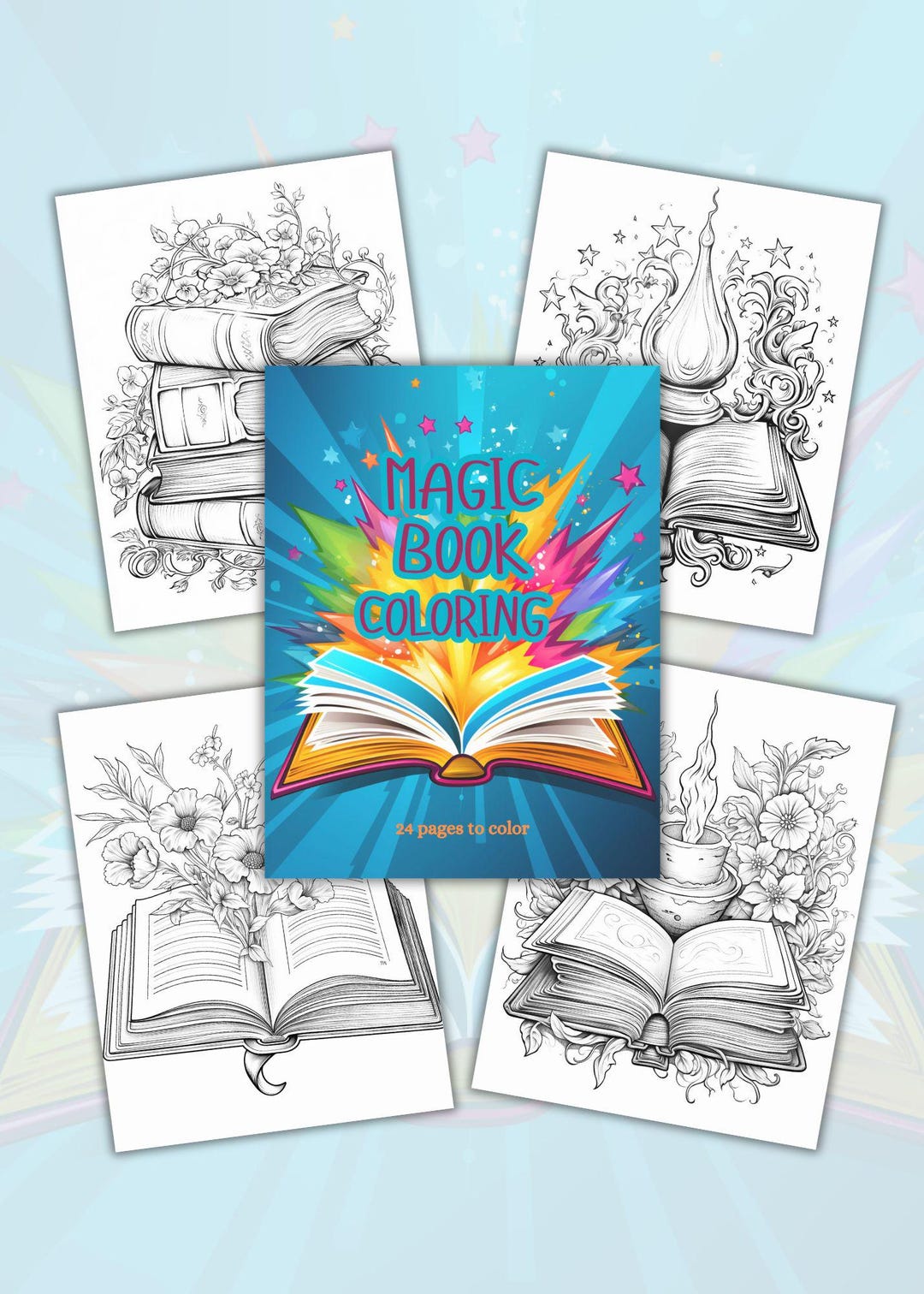 Magic Book Coloring Pages: 24 Fantasy Printable Designs (PDF) - Etsy UK