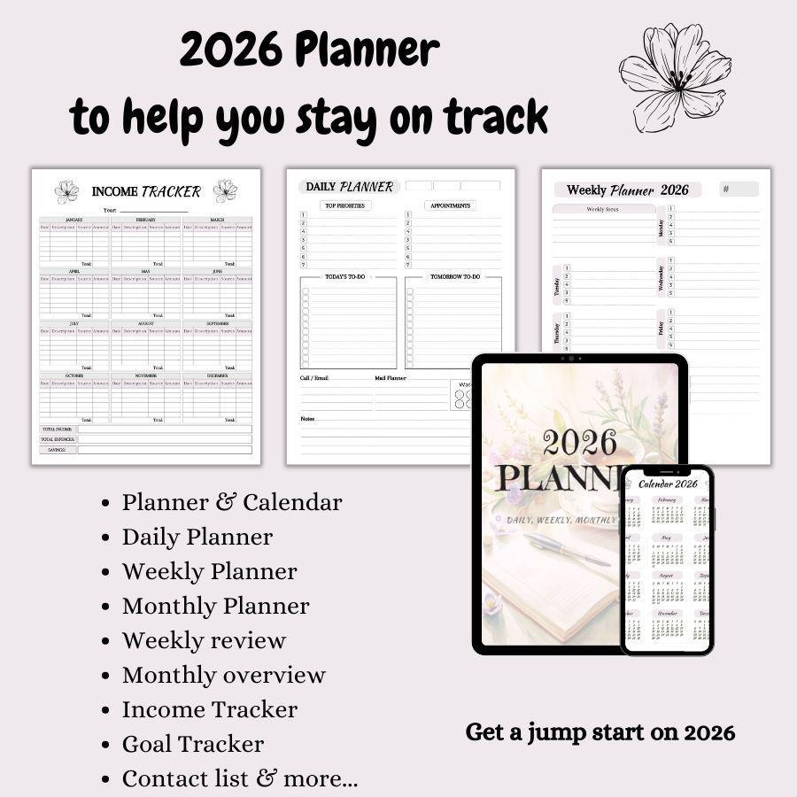 Planner: Daily, Weekly, Monthly and 2026 Calendar (editable Canva ...