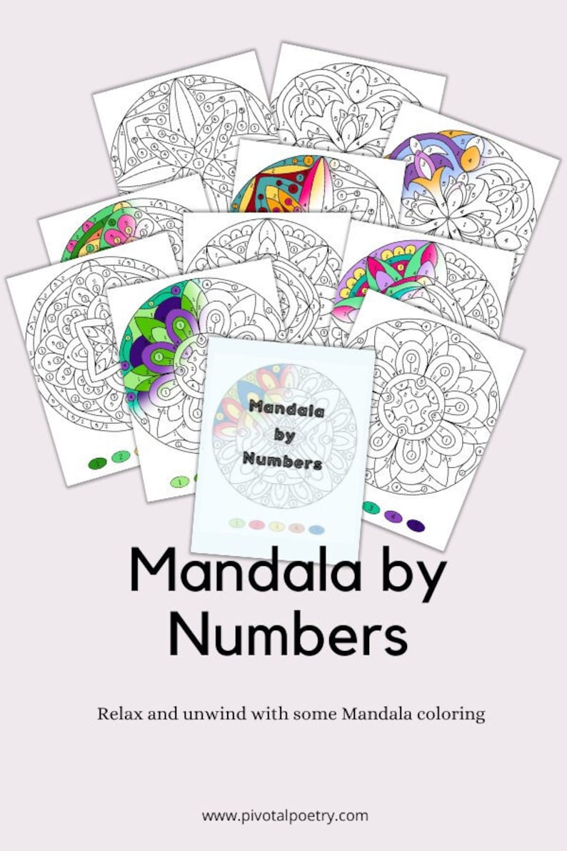 Mandala by Numbers Printable Mandalas Like Paint by Numbers Etsy