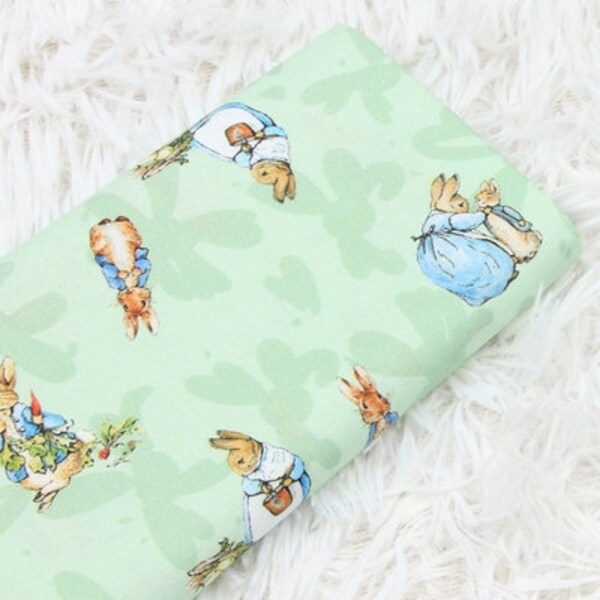 Peter Rabbit Fabric, Beatrix Potter Fabric, Cartoon Fabric, Cotton Fabric by the half yard