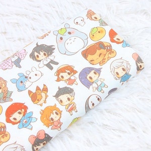 Japanese Anime Fabric, Cartoon Fabric, Cotton Fabric by the half yard