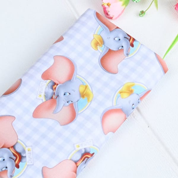 Dumbo Fabric,  Flying Elephant Timothy Fabric, Cartoon Fabric, Cotton Fabric by the half yard