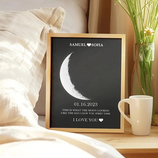 Customisable Moon Phase Prints, The Night We Married Mothers Day Gift, Astrology Print, Moon Print Gift, Special Date, Anniversary Gifts