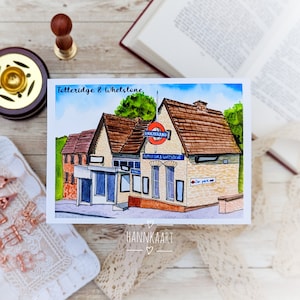 Cartolina ad acquerello di Londra, Totteridge & Whetstone, stampa d'arte