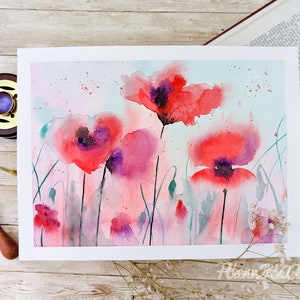 水彩画　花 Transparent watercolor painting] Draw hydrangeas on a No. 6