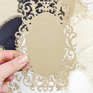 Scrapbooking / bullet journal paper frames / die cuts / ephemera / paper frames/ vintage frame / lace frame