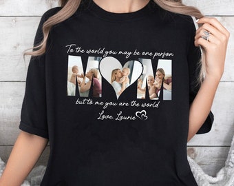 Custom Photo Mom Shirt, Personalized Mother's Day Shirt, Custom Text Shirt, Mom Shirt, Gift For Mom Grandma, Mom Birthday Gift Shirt