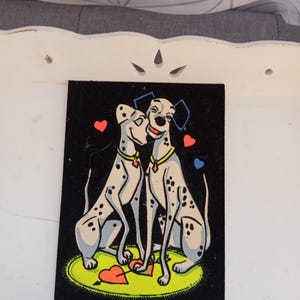 Vintage Disney velvet postcard from the 60s 101 Dalmatiens
