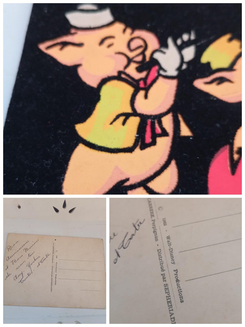 Vintage Disney velvet postcard from the 60s image 6