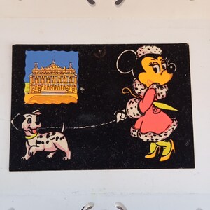 Vintage Disney velvet postcard from the 60s Minnie