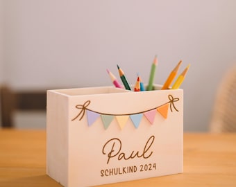 Personalized pencil box | Wooden pencil holder | Wooden pencil box | Back-to-school gift