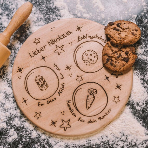 Nikolausteller | Weihnachtsteller | Weihnachtsbrettchen | Weihnachtsbrauch Kinder | personalisierte Nikolausgeschenke