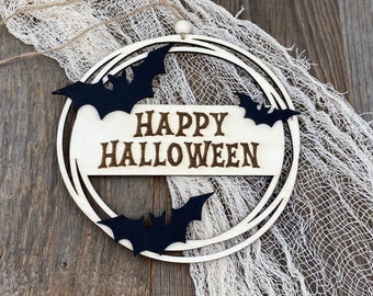 Couronne de porte Halloween | Panneau de porte d’Halloween | Accroche-porte d'Halloween