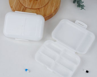 New White Pill Box for Her, Travel Pill Box Organizer, Portable Pill Box, A Week Pill Holder, Divider Insert Organizer, Storage Container