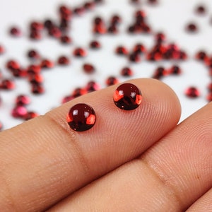 Natural Red Garnet Cabochon, Garnet Loose Gemstone, Back Side Flat Round, Jewelry Supplies, Semi Precious Stone, Jewelry Making,DIY Supplies