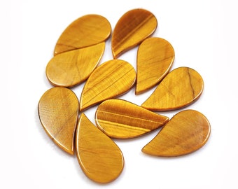 5 pièces pierre naturelle en forme d'aile d'oeil de tigre/cabochon plat/pierre précieuse naturelle/pierre en vrac/semi-précieuse/pierre précieuse cadeau/pierre de fabrication de bijoux