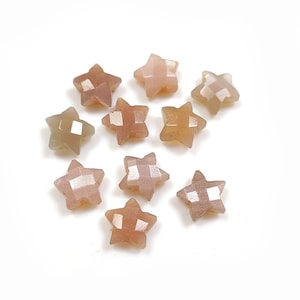 AAA-Qualitätsschokoladen-Mondstein-Sternformsteine, Mondstein-facettierter Sternform-Edelstein, loser handgeschnitzter loser Stein, Mondstein-Stern