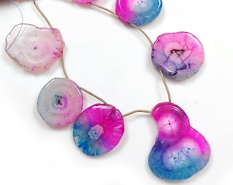 Natural Solar Quartz Rough Beads 23 to 37mm Natural Shape Treated Solar Quartz Smooth Gemstone Beads - 6.5 Inches Strand For Jewelry Making
