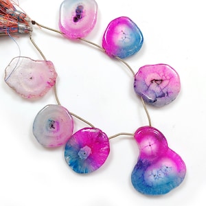 Natural Solar Quartz Rough Beads 23 to 37mm Natural Shape Treated Solar Quartz Smooth Gemstone Beads - 6.5 Inches Strand For Jewelry Making