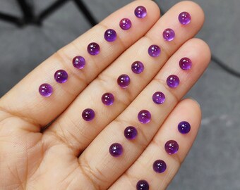 Natural Amethyst Round Calibrated Gemstones, AAA+ Quality Amethyst Round Gemstones Cabochons Lot, 5mm Amethyst Smooth Round, Jewelry Making