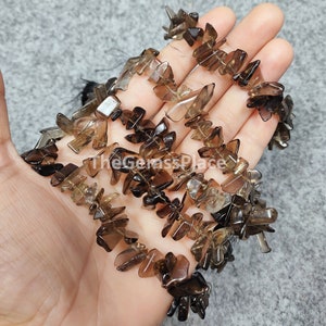 Natural Smoky Quartz Gemstone, Genuine Quality Smooth Uncut Beads, Size 9-25 MM Smoky Chips Making Jewelry Wholesale Beads for Craft Making