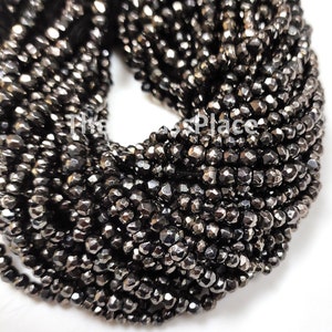 Stunning Pyrite Beads, Pyrite Coated Beads, Pyrite Faceted Beads, Pyrite Coated Rondelle Beads, Coated Pyrite Faceted Bead For Jewelry Craft