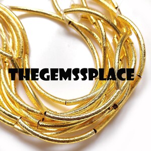 5 Pcs Metal Pipe Beads, 14K Gold Plated Brass Beads, DIY Jewelry Making Beads for Bracelet Necklace, Jewelry Accessories, Craft Supplies