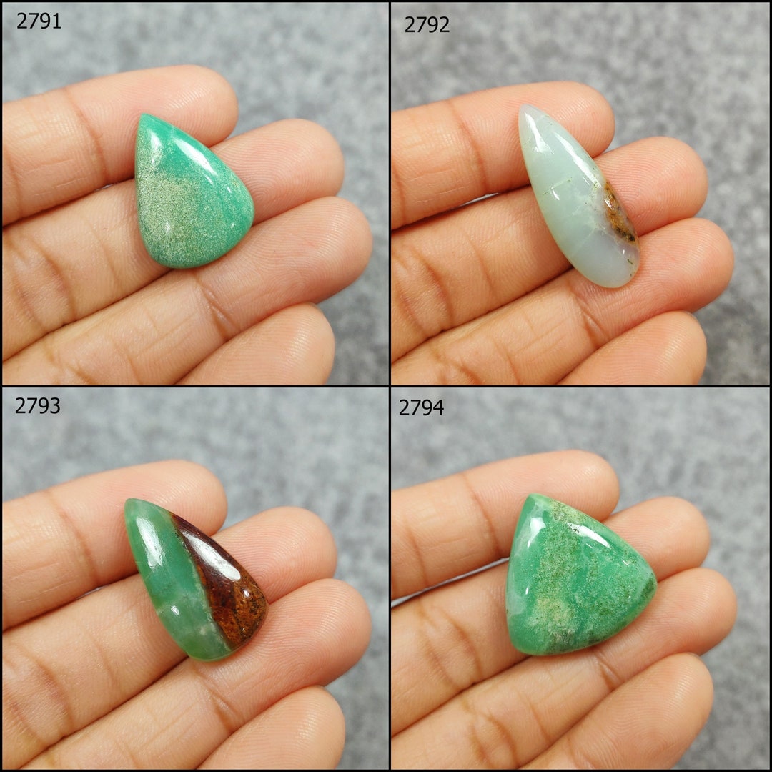 Natural Chrysoprase Cabochon, Wholesale Lot, Pear Shape Gemstone, Used ...