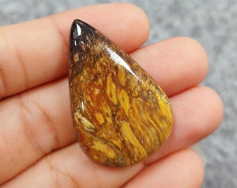 Natural Palm Root Agate Gemstone, Smooth Palm Root Agate Stones, Both Side Polished Palm Root Cabochon, Black Brown Cabochon, Jewelry Craft