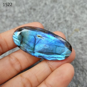 Labradorite Oval Gemstone, Blue Fire Gemstone, Jewelry Supplies, Semi Precious Stone, Natural Stone, Faceted Labradorite Gemstone