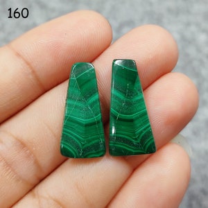 Wholesale Malachite Earrings Pair, Natural Green Malachite Gemstone, Loose Malachite Matched Pair, Designer Smooth Malachite Gemstone Pair