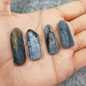 4 Pcs Blue KYANITE Crystal Wand Lot, Natural Blue Kyanite Blades, Wholesale Bulk Lot, Rough Blue Kyanite Blade, Raw Kyanite Blade, Gift Idea
