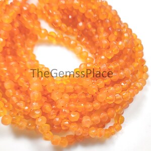 Faceted Rondelle Carnelian Gemstone Beads, Top Quality Orange Carnelian Faceted Gemstone Beads, Wholesale Price Beads For Jewelry Making