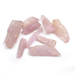 9 Pcs Natural Raw Pink Kunzite Crystal, Raw Kunzite, Kunzite Crystal, Kunzite Specimen, Pink Kunzite, Rare Gemstone, Garden Decor, Gift Her