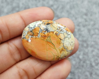 Natural Maligano Jasper, Yellow Jasper, Pendant Making Stone, Gift For Birthday, Maligano Jasper Cabochon, Oval Smooth Maligano Jasper