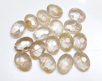 Natural Golden Rutile Faceted Loose Gemstone, Gold Oval Golden Rutile Cut Stone, Golden Rutile Real Stone For Making Jewelry