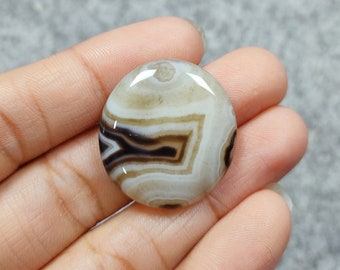 Natural Black Banded Agate, Fine Quality Black Banded Agate Cabochon, Banded Agate Loose Gemstone, Stone For Jewelry Making, Black Agate
